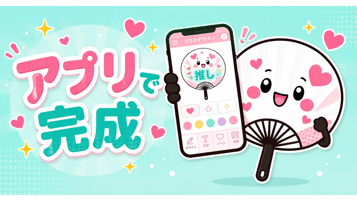 アプリだけで完結する推し活うちわ作りのアイキャッチ画像