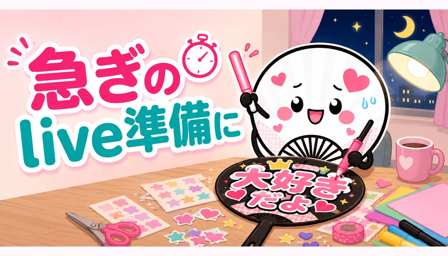 急ぎのライブ準備に使えるうちわ文字作成イメージ