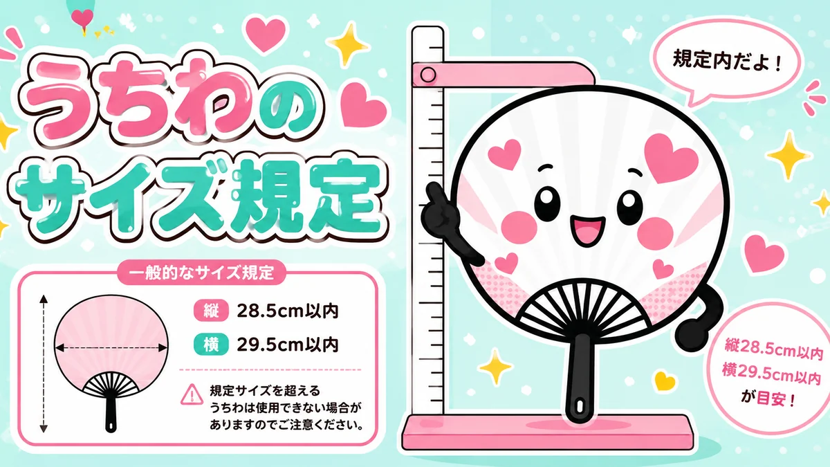 応援うちわのサイズ規定を確認するアイキャッチ画像