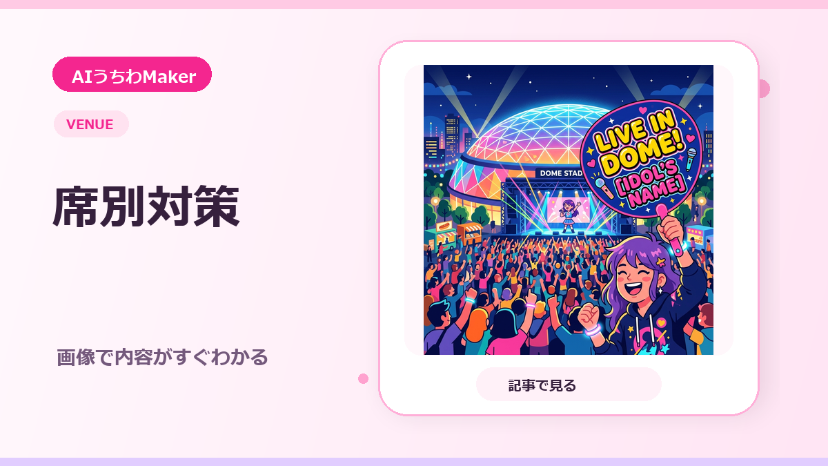 ドーム席とアリーナ席の対策のアイキャッチ画像